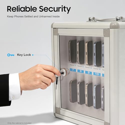 Upyouths Cell Phone Storage Cabinet 12 Slots Lockable Mobile Phone Organizer