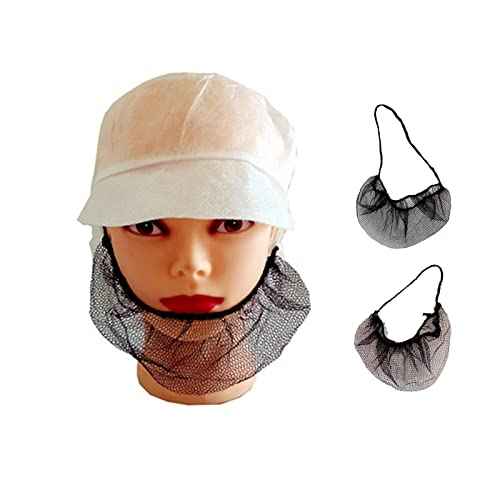 100PCS Beard Nets Disposable Nylon Protective Beard Covers with Single Loop for Men Food Service Safe Clean Work Environment(Black+Brown)