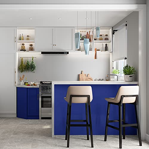 Ismoon 15.7x118 Inch Blue Peel & Stick Waterproof Contact Paper for Kitchen & Bathroom Surfaces - Removable Self-Adhesive Vinyl Wallpaper