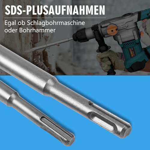 SDS Plus Rotary Hammer Drill Bit and Chisel Set, 5-Piece Set, Concrete Drill Bits 6mm/8mm/10mm, Length 145mm SDS Plus Masonry Drill Bit Set, Suitable for Concrete, Brick, Cement, and Masonry Work