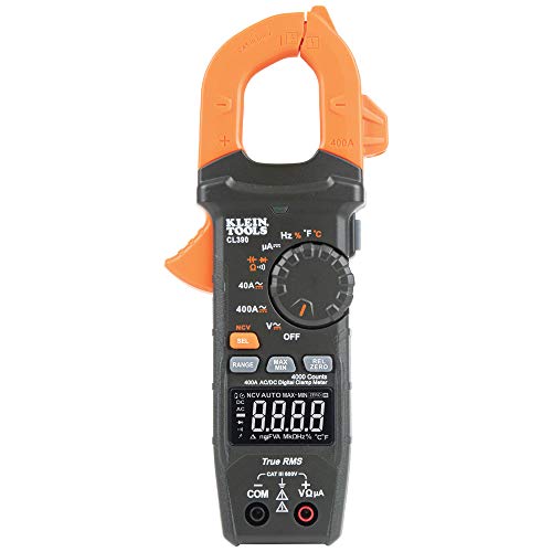 Klein Tools CL390 AC/DC Digital Clamp Meter - Auto-Ranging, 400A, Standard Display