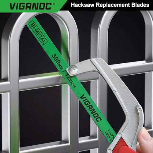 Hacksaw, Aluminum Frame Compact Hand Operating Hand Saw with 12 Inch Flexible Bi-Metal Blade, Mini Hack Saw for Metal and Woodworking