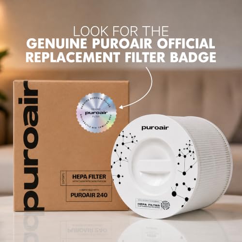 PuroAir 240 HEPA Filter Replacement 2 Pack for Air Purifiers - Genuine, 3-4 Month Filter