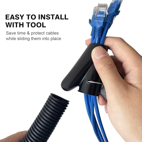 CrocSee 25ft 1/2 Inch Split Wire Loom with Installation Tool - Black