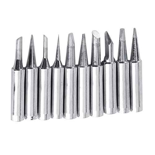 Soldering Iron Replacement Tips, Solder Iron Tips 900M?T Soldering Station Tool (10 Tips 1 Retaining Sleeve)