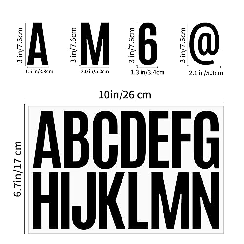 Ynhay Waterproof Vinyl Alphabet & Number Stickers - Black, 3 Inch, 480 Pcs