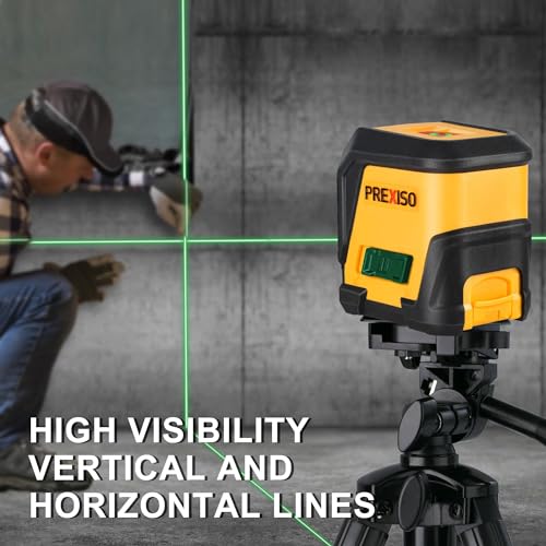 Prexiso 65Ft Self-Leveling Laser Level with Tripod Extension, Green Beam