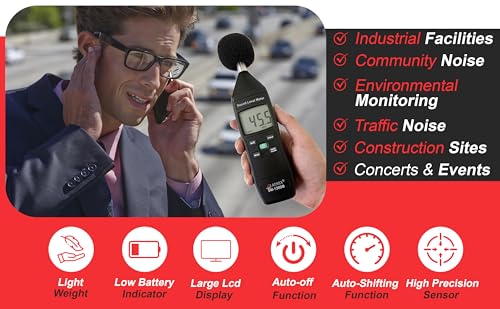 LATNEX SM-130DB Digital Sound Level Meter Type 2, 35-130dB, Cert