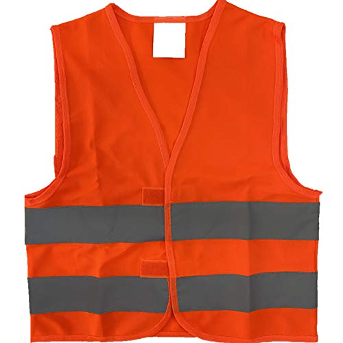 Kids High Visibility Reflective Orange Safety Vest for Costume Running Cycling