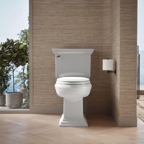 KOHLER 4734-RL-0 Rutledge ReadyLatch Elongated Toilet Seat, Quiet-Close Lid, Contoured Seat, Grip-Tight Bumpers and Installation Hardware, White