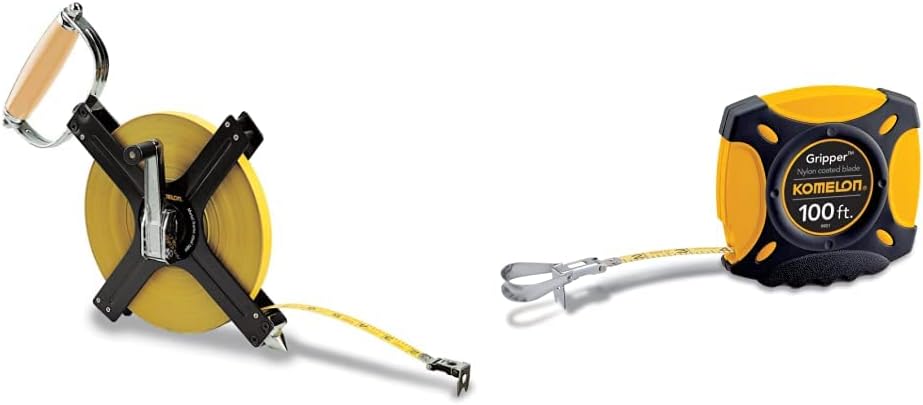 Komelon N6300 300-Feet Open Reel Metal Frame Long Steel Tape Measure