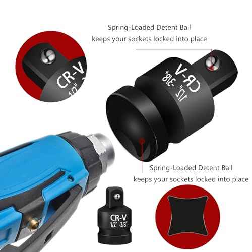 Giantree 2 Pcs Impact Socket Reducer and Adapter Set, 1/2"to 3/8" & 3/8"to 1/2" Impact Adapter Set, Steel Impact Adapter Set, Breaker Bar Wrench Conversion Kit Mechanic tools