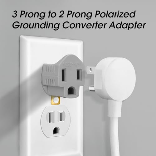 Polarized 3 Prong to 2 Prong Grounding Adapter - Indoor Use, 3 Pack