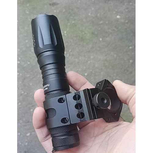 Tactical 1" Offset Picatinny Rail Mount for Flashlights for Outdoors