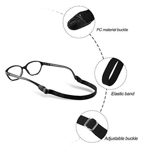lvvfit Kids Glasses Strap Adjustable Eyeglasses Strap Elastic Eyeglass Band Sports Glasses Strap for Toddler Kids Boys Girls (4pcs Blue)