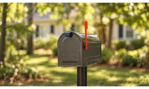Architectural Mailboxes MB1 Medium Pewter Post-Mounted Mailbox - Rust-Resistant, USPS Approved