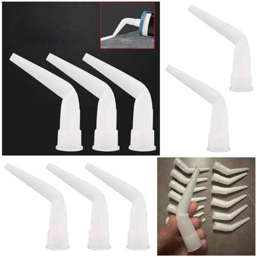 10 Pack Sausage Caulk Gun Angle Nozzle Replacement Curved Caulking Nozzles Tips for Manual Sausage Caulking Gun 10 oz Cartridge Sealants Adhesive Waterproof Caulk & Seal Silicone Sealant