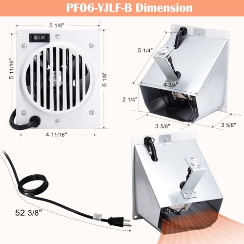 PF06-YJLF-B Wall Heater Blower Kit for ProCom Ventless Space Heater Over 10,000 BTU