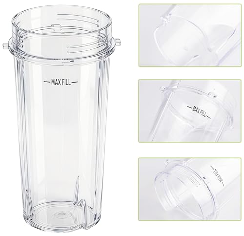 ABTER 2-Pack 16oz Ninja Blender Cup Replacement with Lids for BL770/BL780/BL660/BL740/BL810
