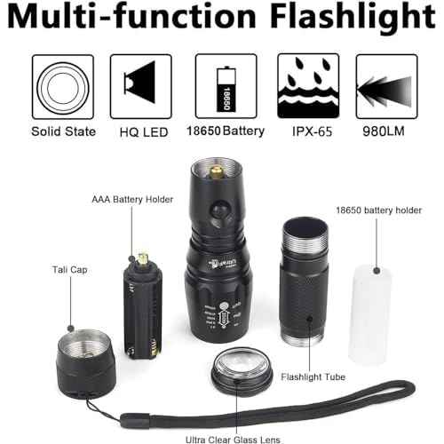 UltraFire 16-Inch Traffic Control Wand LED Flashlight, 980 Lumen Traffic Wand Flashlight, 5 Modes with Red Strobe Mode, Marshaling Wand for Airport, Parking, Fire Department (Battery Not Included)