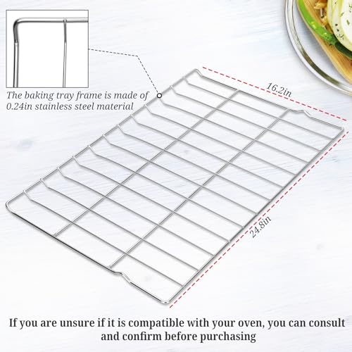 2Pcs MHL63411403 Oven Rack - 24.8 x 16.2 in, Stainless Steel, Range/Stove Compatible (Variation: 2Pcs)