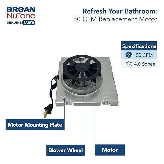 Broan-NuTone 50 CFM Updated Replacement Motor/Wheel for Old Model 696N Fans