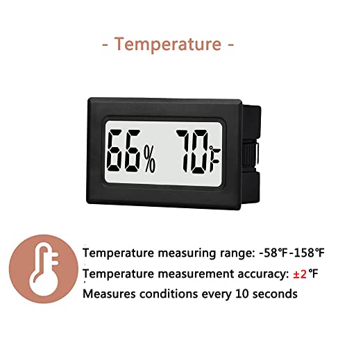 Tasogen 6-Pack Mini Digital Hygrometer Thermometer for Home & Jars—Temperature & Humidity Monitor
