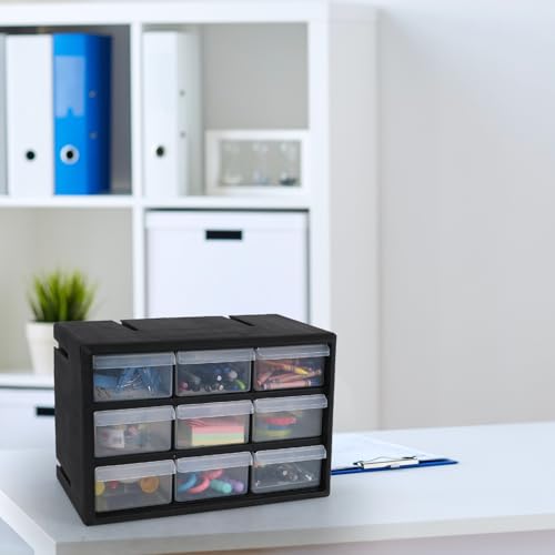 Morcte 9-Drawer Parts Storage Cabinet – Small Parts Organizer, Wall or Desk Top