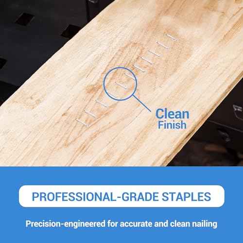 meite Heavy Duty Staples, 1/4 Inch Length T50 Staples for Staple Gun, Galvanized, 20 Gauge 3/8 Inch Crown, Compatible with T50 Staple Gun, Ideal for Upholstery, Construction, Furniture (1,512 Counts)