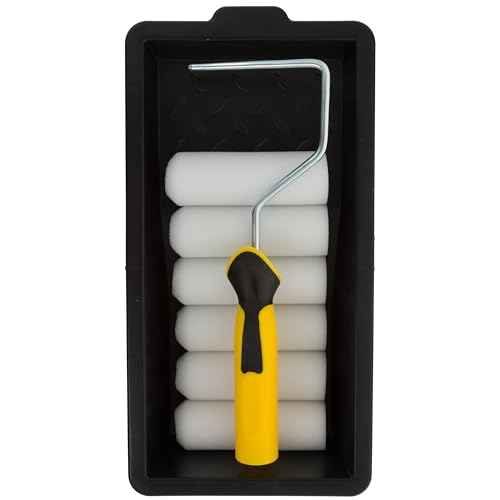 Coral 43401 Easy Coater Paint Mini Roller Kit - Includes 8 pcs (6 Covers) High-Density Foam Cover for Gloss Roller Kit - Ultimate Paint Roller Set for House Painting - Ideal Wall Painting Kit