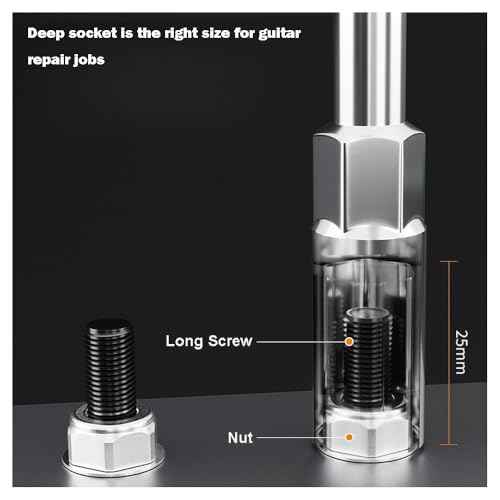 8mm(5/16") Deep Nut Driver,Guitar Truss Rod Wrench Tool for Guitar Adjustment (Total Length 260mm,Metric)