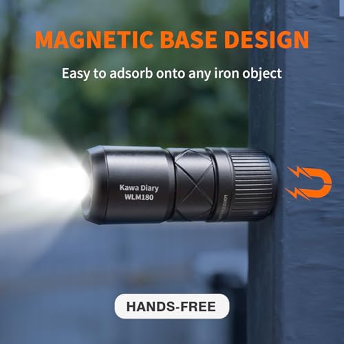 World's Smallest Zoomable EDC Flashlight ? 130 Lumen, USB-C Rechargeable, Magnetic Base, Replaceable Battery, IP54 Waterproof, 1.91in Keychain Light