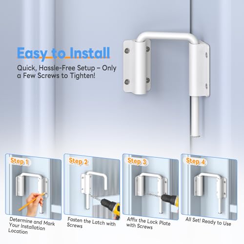 Mixizigoz White Sliding Door Loop Lock Latch 2-3/8 Inch - 1PC