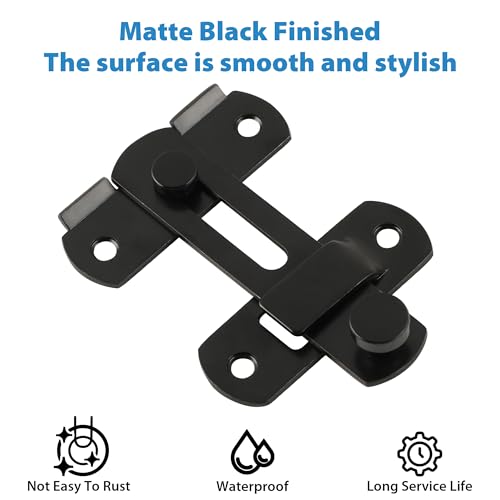 Alise 4 Inch SUS304 Matte Black Gate Latch for Wooden Fence & Barn Door