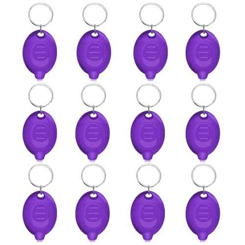 Mini UV Keychain Flashlight, Portable Black Light, 12 Lumen Ultra Bright Tiny Flashlight, Small Keychain Flashlight for Stain Detection & Scorpion Finder, Battery Included (12PCS)