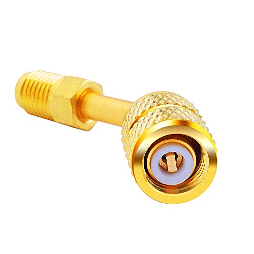 Zoizocp R410A Adapter 4 Pack - 5/16" SAE Female to 1/4" SAE Male Flare, Includes 2 Straight & 2 45° Angled