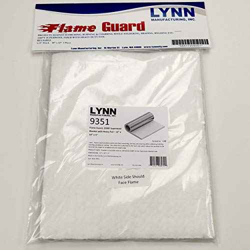 Lynn Manufacturing Flame Guard, 2100F Ceramic Fiber Alternative Blanket with Heavy Foil ? 12¡± x 10¡± x ¨ö¡±, 9351