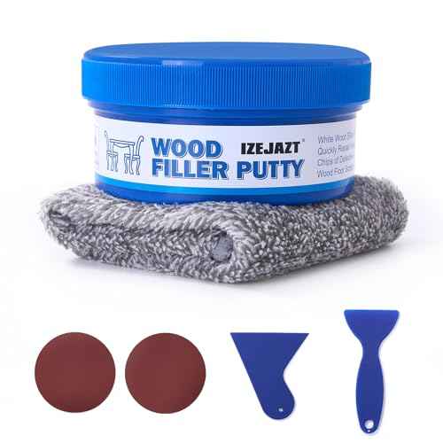 White Wood Filler Putty, Sandable, Paintable, Quick Repair for Holes, Cracks, Chips in Wooden Furniture & Floors (10.6 Ounce)