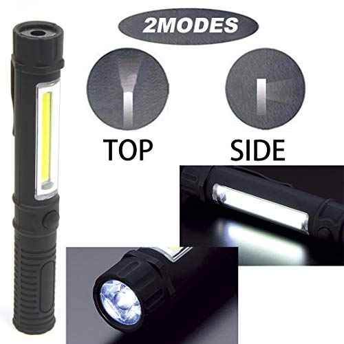 COB LED Work Flashlight with Magnetic Base and Clip Multi-Function Pocket Pen Light Inspection Work Light, 8 Pack