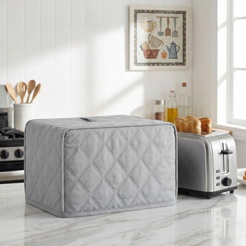 Tweruna Grey 2-Slice Toaster Cover Quilted Polyester Universal Fit