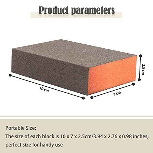 Sanding Sponge, 320 Grit Assortment Sanding Block, Wet and Dry Dual-use Sander Sponges for Drywall Metal, Sandpaper Sponge for Wood, Washable and Reusable