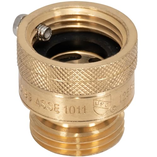 Eastman Brass Anti-Siphon Vacuum Breaker for Garden Hose Fittings - 3/4 Inch FHT x MHT, Model 20199