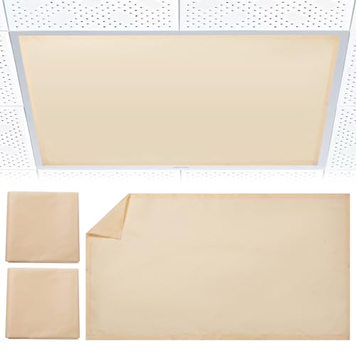 Torixqi 2-Pack Fluorescent Light Covers for Ceiling Lights - Warm Yellow