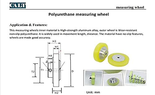 CALT 100mm Perimeter Rotary Encoder Wheel with 6mm Hole, Polyurethane Wear-Resistant Roller
