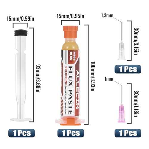 Solder Flux 808 10CC 10mL Need to clean Tin Soldering Fluxes Paste Liquid Syringe for Electronics 10 Milliliters with Needle Dispensing Tool (Pack of 1Pcs)