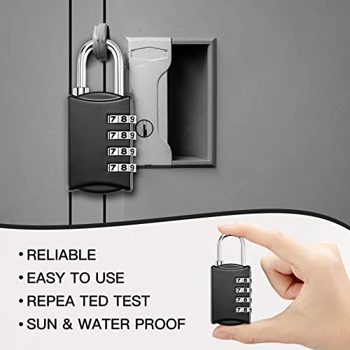 Moxweyeni 5 Pcs 4 Digit Combination Lock Small Combo Luggage Number Locks Outdoor Waterproof Padlock for Traveling Toolbox Gym Door Locker Suitcases Employee Hasp Storage