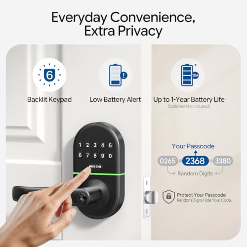 NICE DIGI Keyless Smart Door Lock with Handle, Code Entry for Front Door