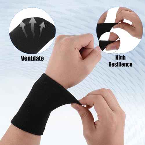 2 Pairs Wrist Compression Sleeve, Nylon Wristbands Brace for Support Wrist, Soft Elastic Sport Support Wraps for Wrist Protect, Carpal Tunnel Wraps Protector for Basketball Volleyball Golf Playing