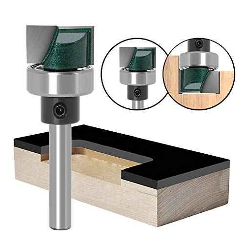 Yakamoz 1/4 Inch Shank Flush Trim Plunge Template Router Bit with Ball Bearing Hinge Mortising Router Bit Cutter Woodworking Tool, 3/4" Cutting Diameter