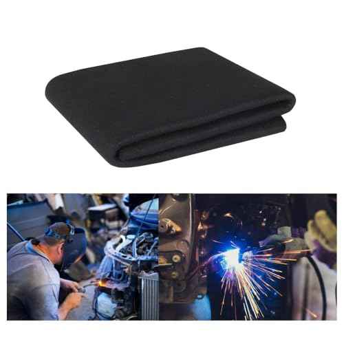 Welding Blanket Fireproof 5mmThickness 12''x24'',Carbon Fiber Mat for Soldering Brazing Plumbing Hole Propane Torch Copper Pipe,Up To1800¡ÆF Hvac Heat Shield Resistant Flame Protector Tool